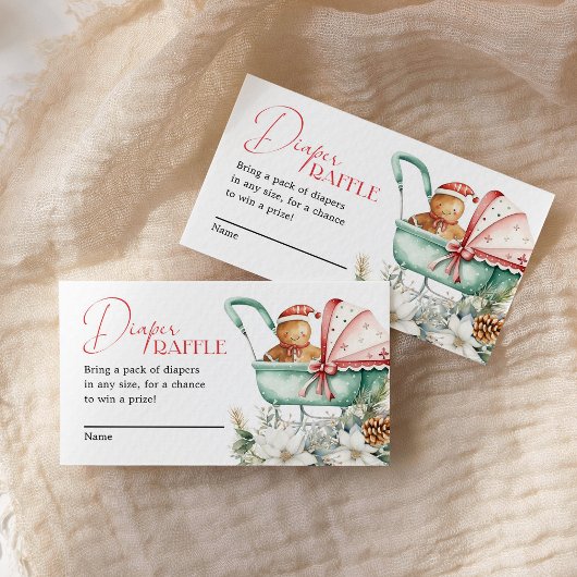 Diaper Raffle Christmas Gingerbread Baby Shower Informatiekaartje