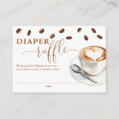Diaper Raffle Coffee Bean Baby Shower Informatiekaartje (Voorkant)