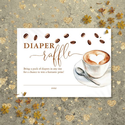 Diaper Raffle Coffee Bean Baby Shower Informatiekaartje