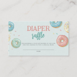 Diaper Raffle Cute Donut Baby shower Informatiekaartje