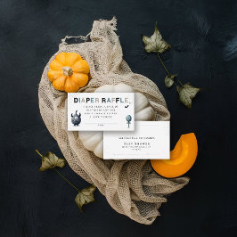 Diaper Raffle Cute Halloween Monster Baby Shower Informatiekaartje