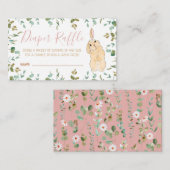 Diaper Raffle Cute Little Bunny Baby shower Informatiekaartje (Voorkant / Achterkant)