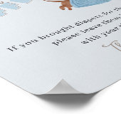 Diaper Raffle Dachshund Blue Baby Shower Game Poster (Hoek)