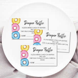 Diaper Raffle Donuts Baby shower Informatiekaartje