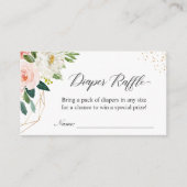 Diaper Raffle Elegant Blush Floral Baby shower Informatiekaartje (Voorkant)