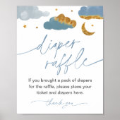 Diaper Raffle Game Twinkle Little Star-Baby shower Poster (Voorkant)