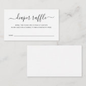 Diaper Raffle Gender Neutral Simple Baby shower Informatiekaartje (Voorkant / Achterkant)