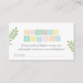 Diaper Raffle Gender Neutral Whimsical Baby shower Informatiekaartje (Voorkant)