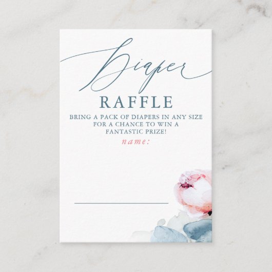 Diaper Raffle Gender onthullen Baby shower Tickets Informatiekaartje (Voorkant)