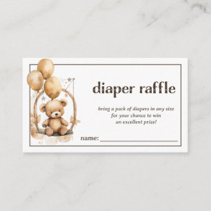 Diaper Raffle Geslacht Neutraal Baby shower Informatiekaartje