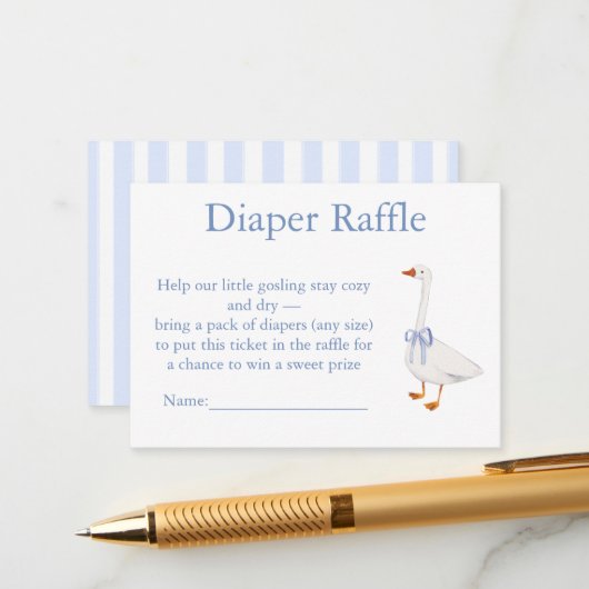 diaper raffle goose informatiekaartje (Voorkant / Achterkant in situ)