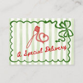 Diaper Raffle Green Bow Frame Enclosure Card Informatiekaartje (Achterkant)