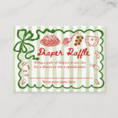 Diaper Raffle Green Bow Frame Enclosure Card Informatiekaartje (Voorkant)