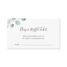 Diaper Raffle Greenery Eucalyptus Baby shower