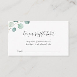 Diaper Raffle Greenery Eucalyptus Baby shower Informatiekaartje