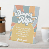 Diaper Raffle Groovy Retro Sunshine Reclamebord Met Voetstuk (Insitu)