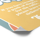 Diaper Raffle Groovy Retro Sunshine Sign Poster (Hoek)