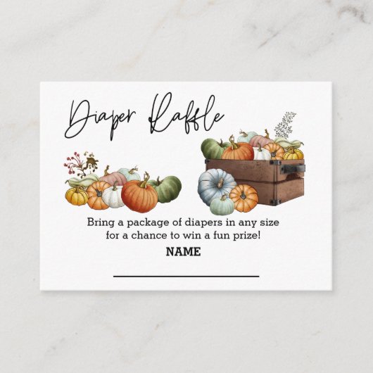 Diaper Raffle Halloween Autumn Pumpkin Informatiekaartje (Voorkant)