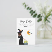 Diaper Raffle Halloween Witch Waterverf Informatiekaartje (Staand voorkant)