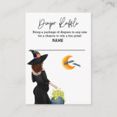 Diaper Raffle Halloween Witch Waterverf Informatiekaartje (Voorkant)