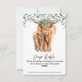 Diaper Raffle Highland Koe Baby shower Kaart (Voorkant)