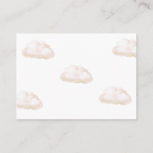 Diaper Raffle Hot Air Balloon Baby Shower Informatiekaartje (Achterkant)