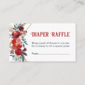 Diaper Raffle-kerstrood Baby shower E Informatiekaartje (Voorkant)