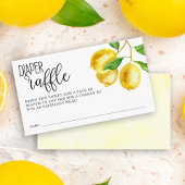 Diaper Raffle Lemon Waterverf Baby shower Informatiekaartje