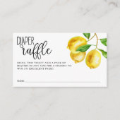 Diaper Raffle Lemon Waterverf Baby shower Informatiekaartje (Voorkant)