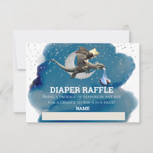 Diaper Raffle Little Knight Dragon Silver Star Kaart (Voorkant)