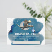 Diaper Raffle Little Knight Dragon Silver Star Kaart (Staand voorkant)