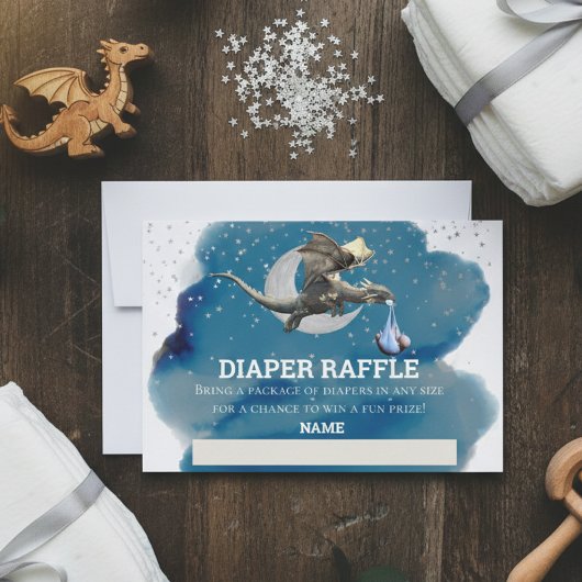 Diaper Raffle Little Knight Dragon Silver Star Kaart