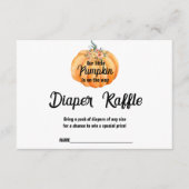 Diaper Raffle Little Pumpkin Baby Shower Card Informatiekaartje (Voorkant)