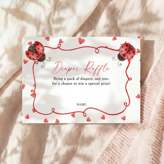 Diaper Raffle Love Bug Baby Shower Informatiekaartje