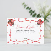 Diaper Raffle Love Bug Baby Shower Informatiekaartje (Staand voorkant)