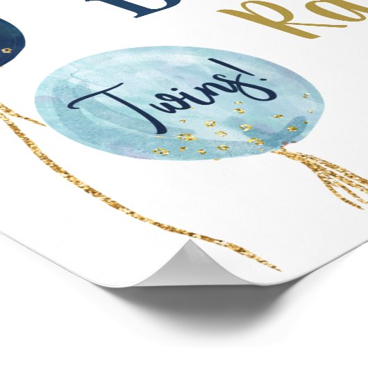Diaper Raffle marineblauw-tweelingbord Poster (Hoek)