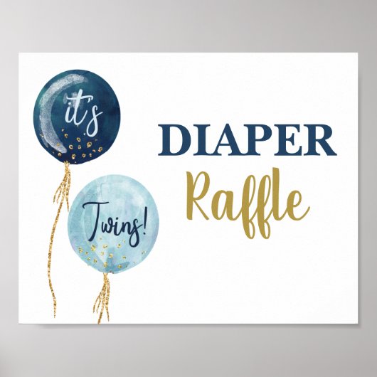 Diaper Raffle marineblauw-tweelingbord Poster (Voorkant)