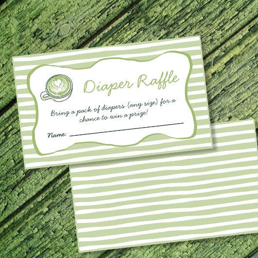 Diaper Raffle Matcha Green Tea Baby Shower Informatiekaartje