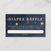 Diaper Raffle Moon Starry Night Blue Baby Shower Informatiekaartje (Voorkant)