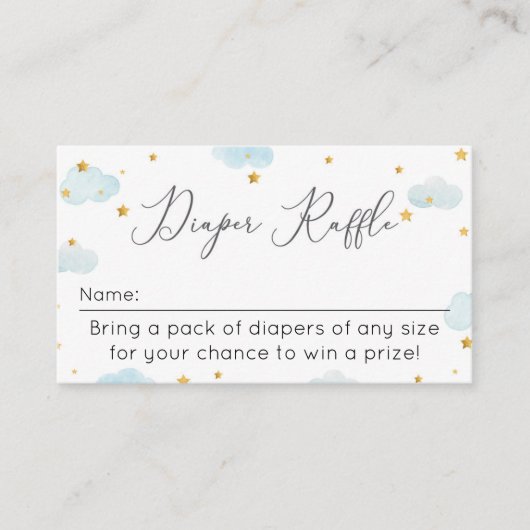 Diaper Raffle Moon & Stars watercolor baby shower Informatiekaartje (Voorkant)