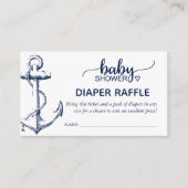 Diaper Raffle Nautical Anchor Navy Blue Informatiekaartje (Voorkant)