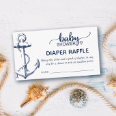 Diaper Raffle Nautical Anchor Navy Blue Informatiekaartje
