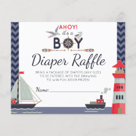 Diaper Raffle Nautical Sailboat Ahoy Baby Boy Game