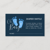 Diaper Raffle Navy Blue Baby shower Enclosure Kaar Informatiekaartje (Voorkant)