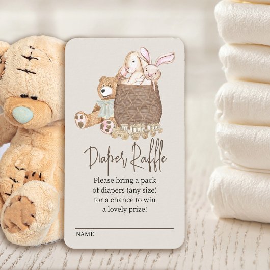 Diaper Raffle Neutral Boho Nursery Baby shower Informatiekaartje