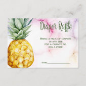 Diaper Raffle Pineapple Tropisch Baby shower Informatiekaartje (Voorkant)