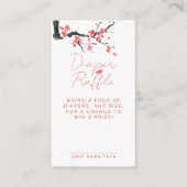 Diaper Raffle Pink Cherry Blossom Baby Shower Informatiekaartje (Voorkant)