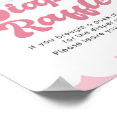 Diaper Raffle Pink Elephant Girl Baby shower Sign. Poster (Hoek)