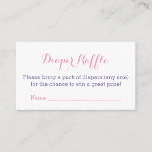 Diaper Raffle Pink Small Floral Girl Baby shower Informatiekaartje