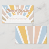 Diaper Raffle Retro Groovy Roze Baby shower Informatiekaartje (Voorkant / Achterkant)